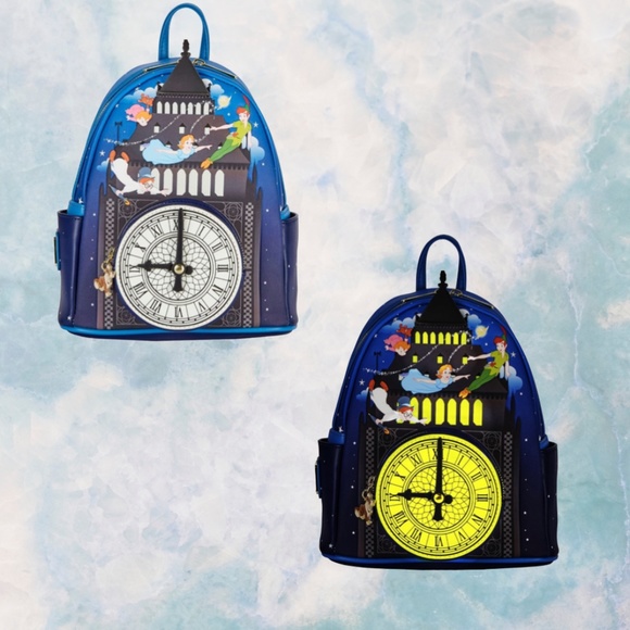 Loungefly Disney Peter Pan Clock Mini Backpack and Wallet - Picture 2 of 10